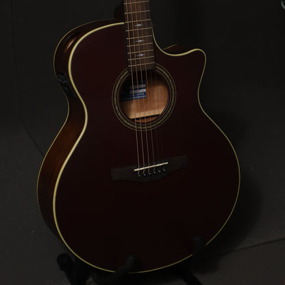 Ibanez AE100 Solid Sitka Spruce Top Acoustic-Electric Guitar Active Pick Up - Burgundy Flat ( AE100-BUF / AE-100 / AE )