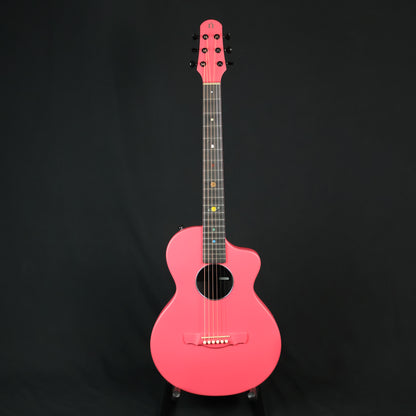 Natasha Asteroid Carbon Fibre 38" Acoustic Guitar with Bag - Peach Pink