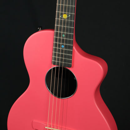 Natasha Asteroid Carbon Fibre 38" Acoustic Guitar with Bag - Peach Pink