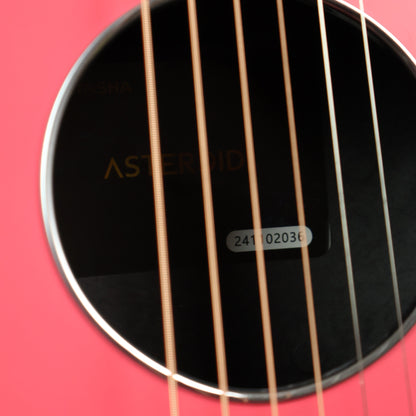 Natasha Asteroid Carbon Fibre 38" Acoustic Guitar with Bag - Peach Pink