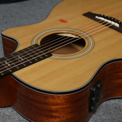 Kepma F1 Solid Sitka Spruce Top Grand Auditorium Acoustic Guitar, S1 Pro Resonance Pickup with Effect ( F1e-GA / F1-E )