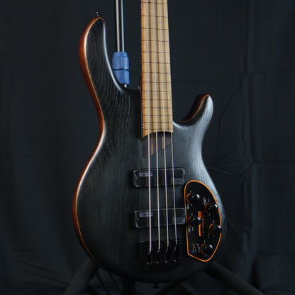 CORT Artisan B4 Element Fretless 4 String Bass Guitar - Open Pore Trans Black (OPTB) ( B-4 / B 4 / B4EFL )