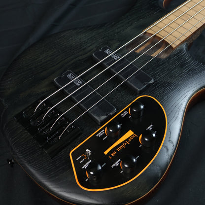 CORT Artisan B4 Element Fretless 4 String Bass Guitar - Open Pore Trans Black (OPTB) ( B-4 / B 4 / B4EFL )