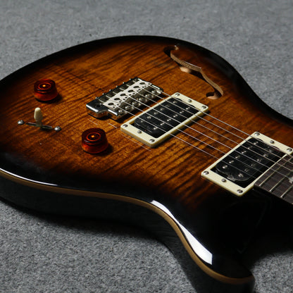 PRS SE Custom 22 Semi Hollow Electric Guitar with Bag, Black Gold Sunburst ( 85/15 "S" / CUSTOM-22 )