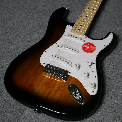 Squier Sonic Stratocaster SSS Electric Guitar with White Pickguard & Tremolo , Maple FB - 2-Color Sunburst