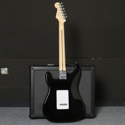 Squier Sonic Stratocaster SSS Electric Guitar with White Pickguard & Tremolo , Maple FB - Black