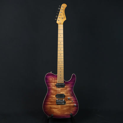 Bacchus TAC24 FMH-RSM/M Roasted Maple Fretboard, Flame Mahogany Telecaster Electric Guitar w/ HH - Natural Magenta Burst