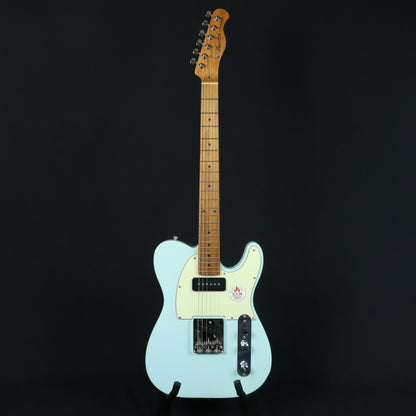 Bacchus BTE-2-RSM/M Roasted Maple Fretboard, Telecaster Electric Guitar w P-90 & Single Coil Pickups - Pastel Sonic Blue