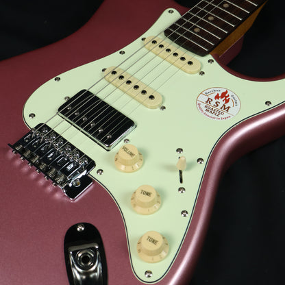 Bacchus BST-2-RSM/R Roasted Maple Neck & Rosewood FB, Stratocaster Electric Guitar w/ Bacchus SSH Pickups- Burgundy Mist