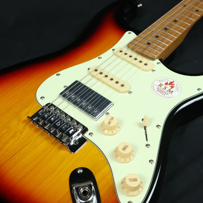 Bacchus BST-2-RSM/M Roasted Maple Fretboard, Stratocaster Electric Guitar w/ Bacchus SSH Pickups - 3-Tone Sunburst