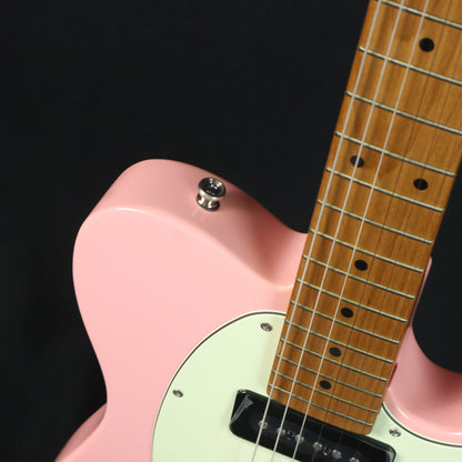 Bacchus BTE-2-RSM/M Roasted Maple Fretboard, Telecaster Electric Guitar w P-90 & Single Coil Pickups - Shell Pink / BTE2