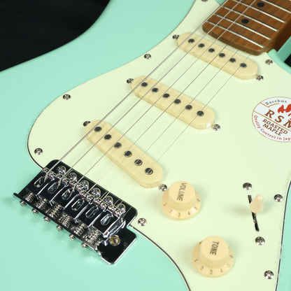 Bacchus BST-1-RSM/M Universe Series Roasted Maple FB, Stratocaster Electric Guitar w/ Bacchus SSS Pickups- Seafoam Green