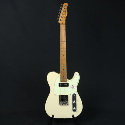 Bacchus BTE-2-RSM/M Roasted Maple Fretboard, Telecaster Electric Guitar W/ P-90 & Single Coil Pickups - Olympic White