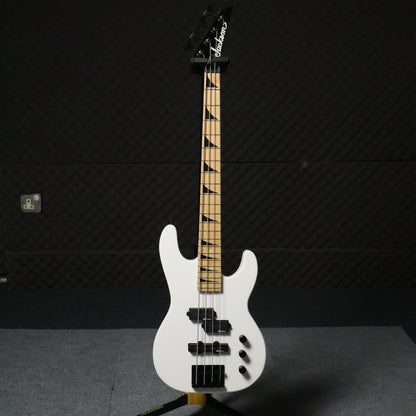 Jackson JS Series JS1XM Concert Mini Short Scale Bass Minion Guitar, Maple FB , Snow White ( JS1 / JS-1XM / JS / Mini Bass )