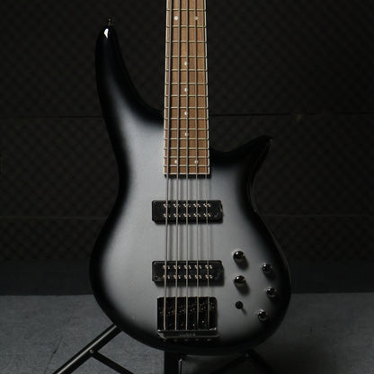 Jackson JS Series Spectra JS3V 5 String Bass Guitar, Laurel FB, Silverburst ( JS-3V / JS 3V Silver )