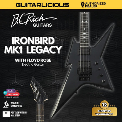 B.C. Rich Ironbird MK1 Legacy Floyd Electric Guitar - Pearl Black (Coming Soon)