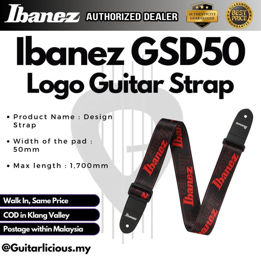 Ibanez GSD50 Ibanez Logo Guitar Strap - (GSD50 / GSD 50 / GSD-50)