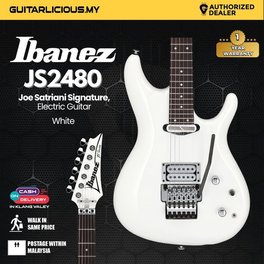 Ibanez JS2480-WH Joe Satriani Signature Electric Guitar w/Case, White