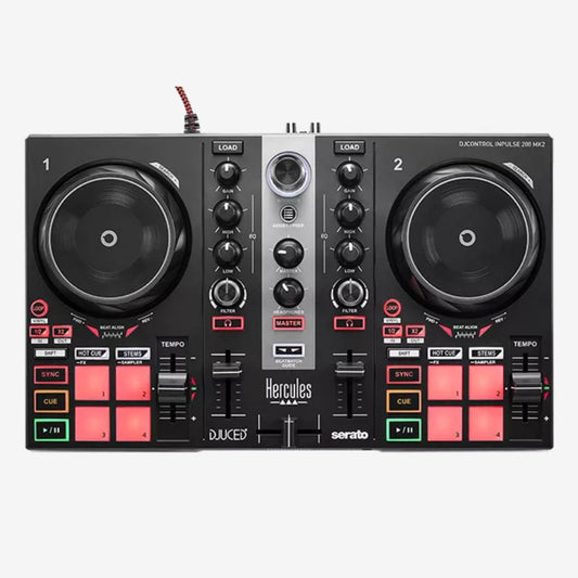 Hercules DJControl Inpulse 200 MK2, Portable USB DJ Controller w/ Beatmatch Guide & DJ software DJUCED/Serato DJ Lite