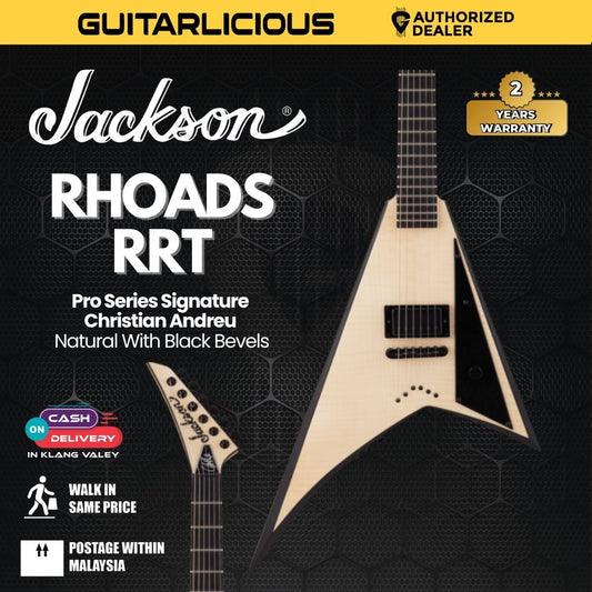 Jackson Pro Series Signature Christian Andreu Rhoads RRT, Ebony Fingerboard, Natural With Black Bevels