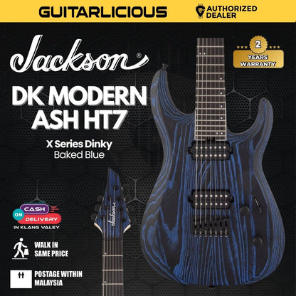 Jackson Pro Series Dinky DK Modern Ash HT7 7-String Electric Guitar, Baked Blue
