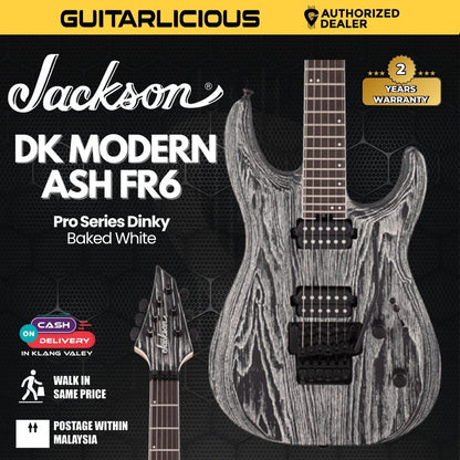 Jackson Pro Series Dinky DK2 Modern Ash FR6 Electric Guitar, Ebony FB, Baked White
