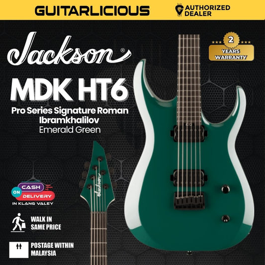 Jackson Pro Series Signature Roman MDK HT6 Baritone Electric Guitar, Ebony FB, Emerald Green