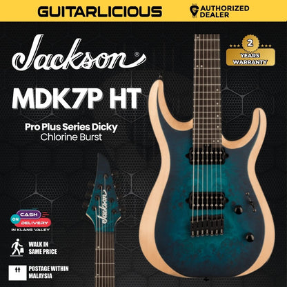 Jackson Pro Plus Series DK Modern MDK7P HT Electric Guitar, Ebony FB, Chlorine Burst
