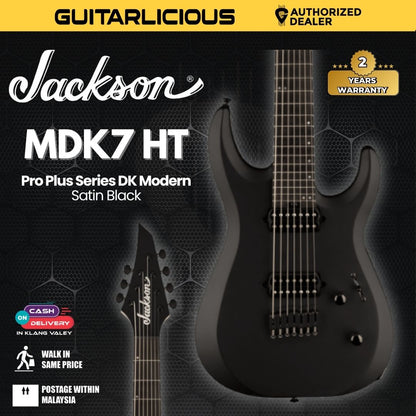 Jackson Pro Plus Series DK Modern MDK7 HT Electric Guitar, Ebony FB, Black