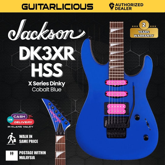 Jackson X Series Dinky DK3XR HSS Electric Guitar, Laurel FB, Cobalt Blue