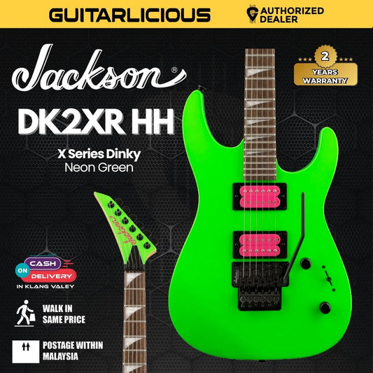 Jackson X Series Dinky DK2XR HH Electric Guitar, Laurel FB, Neon Green