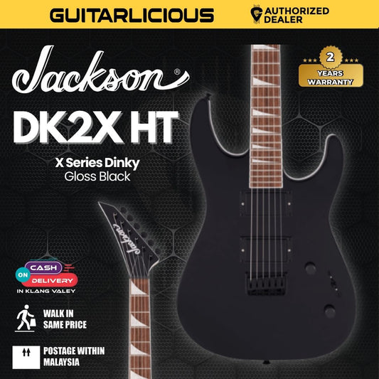Jackson X Series Dinky DK2X HT Electric Guitar, Laurel FB, Gloss Black