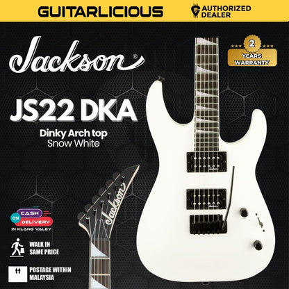 Jackson JS Series Dinky Arch top JS22 DKA Electric Guitar, Amaranth FB - Snow White