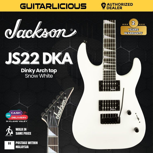 Jackson JS Series Dinky Arch top JS22 DKA Electric Guitar, Amaranth FB - Snow White