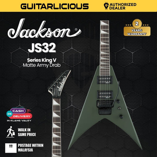 Jackson JS Series King V JS32 Electric Guitar, Amaranth FB, Matte Army Drab