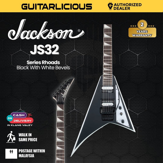 Jackson JS Series Rhoads JS32 Electric Guitar, Amaranth FB, Black w/White Stripes