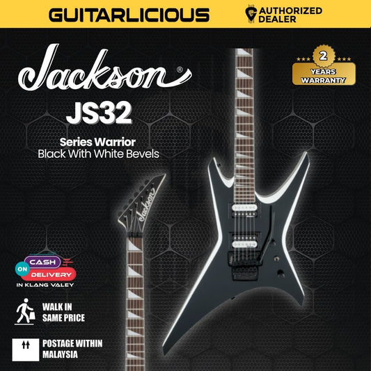Jackson JS Series Warrior JS32 Electric Guitar, Amaranth FB, Black w/White Bevels