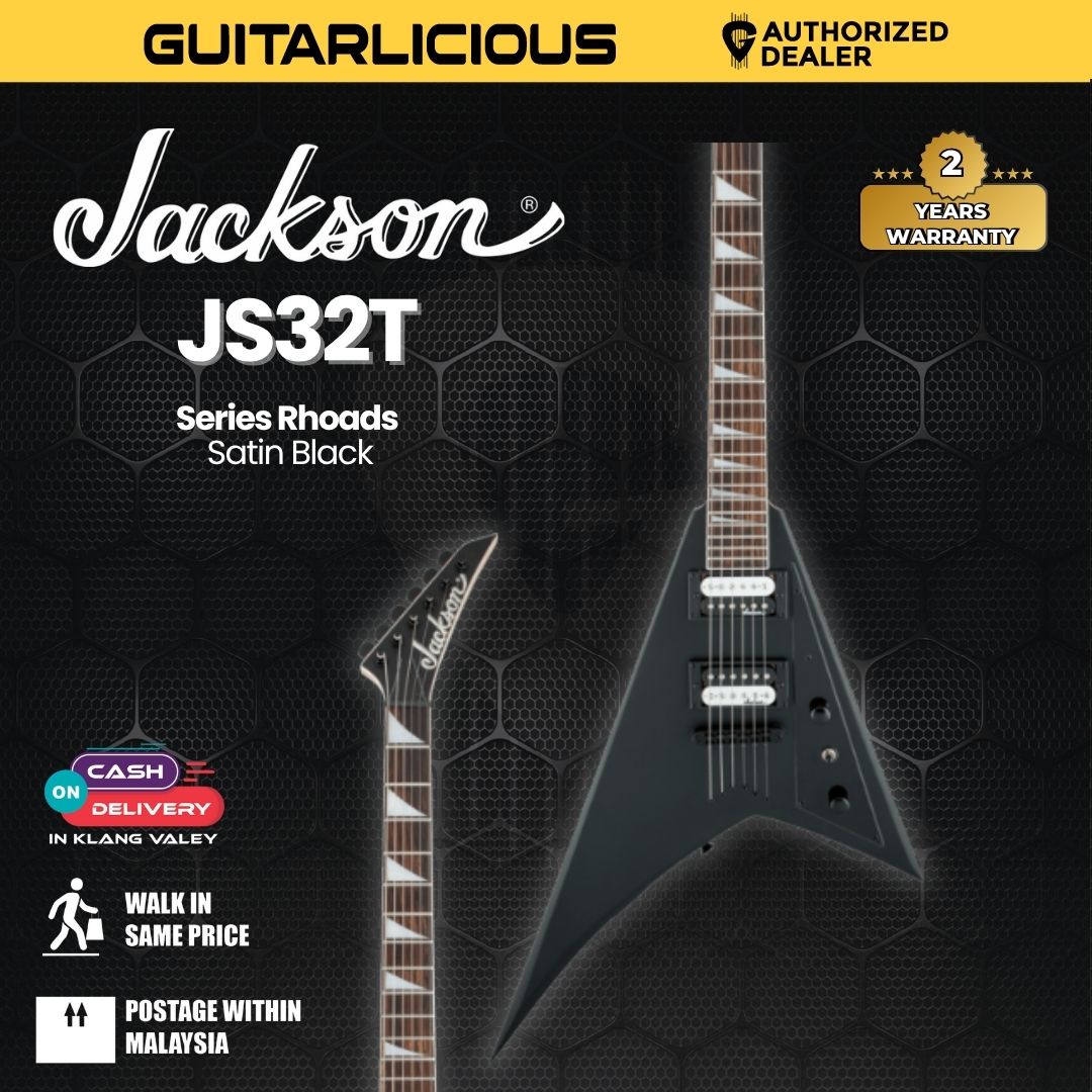 Jackson Rhoads JS32T Electric Guitar, Amaranth FB, Satin Black