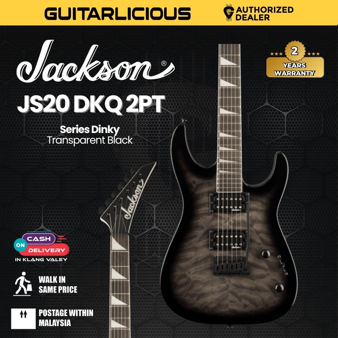 Jackson Dinky JS20 DKQ 2PT Electric Guitar Amaranth FB Transparent B Jackson Dinky JS20 DKQ 2PT Electric Guitar Amaranth FB Transparent B