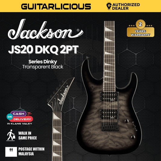 Jackson JS Series Dinky JS20 DKQ 2PT Electric Guitar, Amaranth FB, Transparent Black