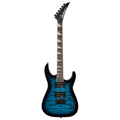 Jackson JS Series Dinky JS20 DKQ 2PT Electric Guitar, Amaranth FB, Transparent Blue