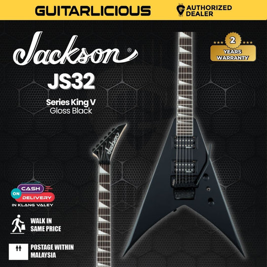 Jackson JS Series King V JS32 Electric Guitar, Amaranth FB, Gloss Black