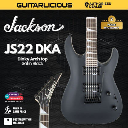 Jackson JS Series Dinky Arch top JS22 DKA Electric Guitar, Amaranth FB - Satin Black