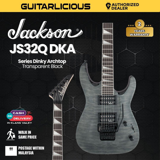 Jackson JS Series Dinky Archtop JS32Q DKA Electric Guitar, Amaranth FB, Transparent Black