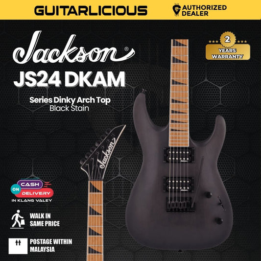 Jackson JS Series Dinky Arch Top JS24 DKAM Electric Guitar, Caramelized Maple FB, Black Stain