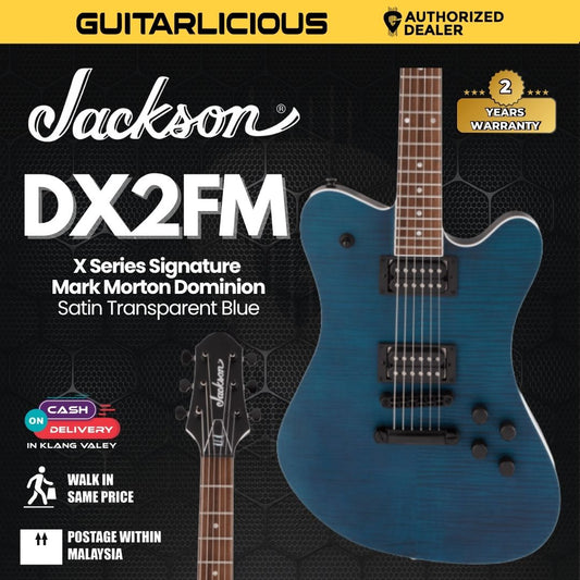 Jackson DX2FM X Series Signature Mark Morton Dominion Electric Guitar, Satin Transparent Blue