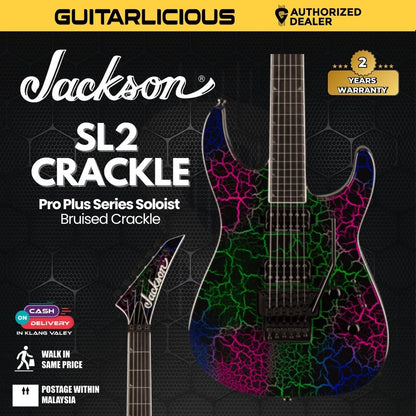 Jackson Pro Plus Series Soloist SL2 Electric Guitar, Ebony FB, Bruised Crackle