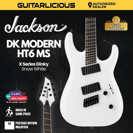 Jackson Pro Series Dinky DK Modern MS HT6 Electric Guitar, Ebony FB, Snow White