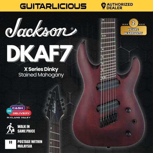 Jackson X Series Dinky DKAF7 Multi-scale Electric Guitar, Laurel FB, Stained Mahogany