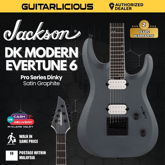 Jackson Pro Series Dinky DK Modern ET 6 Electric Guitar, Ebony FB, Satin Graphite